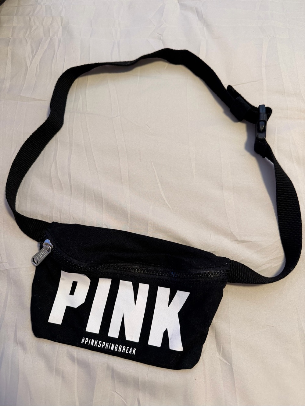 PINK Victoria's Secret Black Logo Crossbody Belt Bag